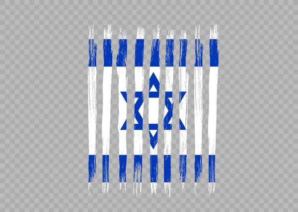 Bandera Israel Con Pintura Pincel Texturizada Aislada Sobre Fondo Png — Vector de stock