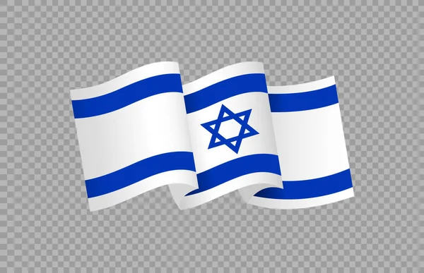 Размахивая Флагом Израиля Изолированы Png Прозрачный Фон Символ Израиля Шаблон — стоковый вектор