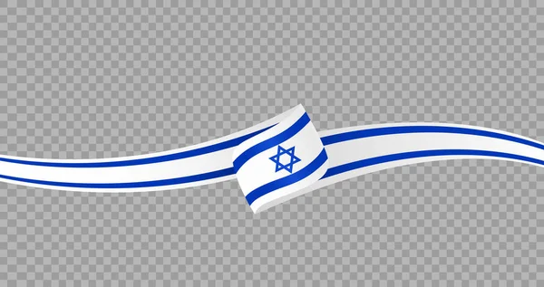 Waving Flag Israel Isolated Png Transparent Background Symbol Israel Template — Stock Vector