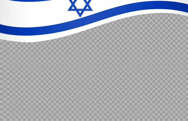 Waving Flag Israel Isolated Png Transparent Background Symbol Israel Template — Stock Vector