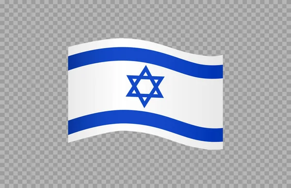 Waving Flag Israel Isolated Png Transparent Background Symbol Israel Template — Stock Vector