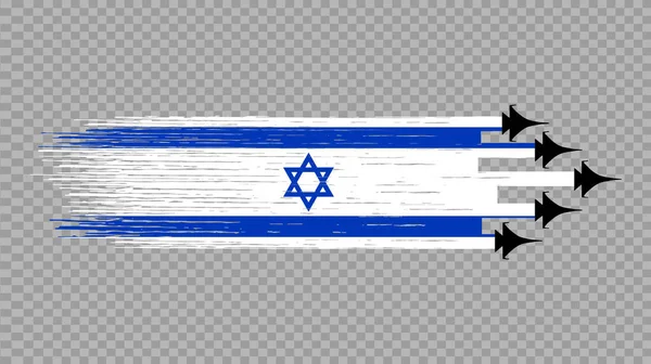Bandera Israel Con Aviones Combate Militares Aislados Png Transparente Símbolos — Archivo Imágenes Vectoriales