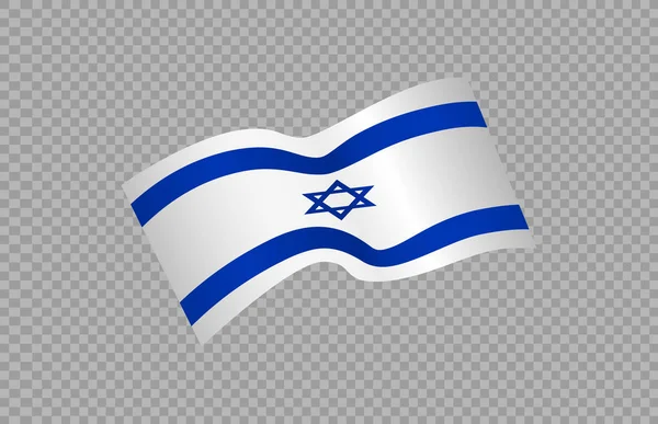 Waving Flag Israel Isolated Png Transparent Background Symbol Israel Template — Stock Vector