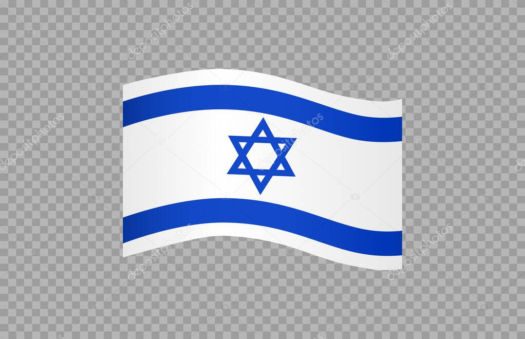 Waving flag of Israel isolated  on png or transparent  background,Symbol of Israel,template for banner,card,advertising ,promote, vector illustration top gold medal sport winner country
