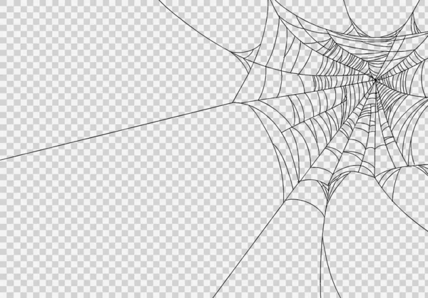 Spiderwebs Isoleren Png Transparante Achtergrond Vrolijke Halloween Banner Sjabloon Voor — Stockvector