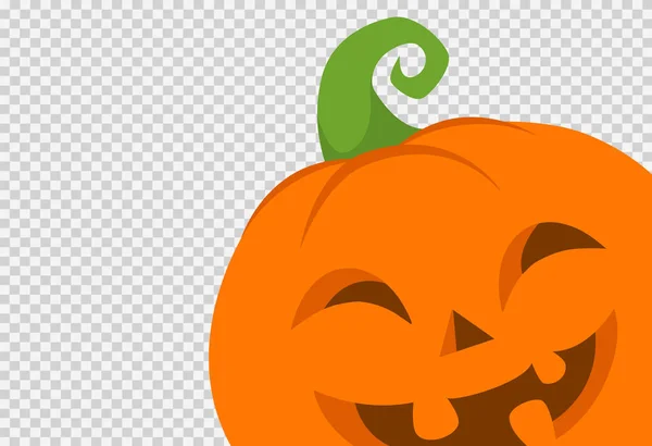 Halloween Feest Achtergrond Met Close Glimlacht Pompoen Geïsoleerde Png Transparante — Stockvector