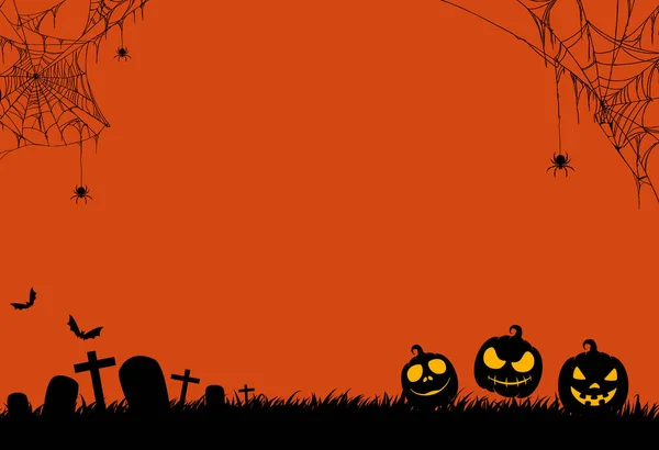 Banner de festa de halloween com cara de abóbora assustadora vermelha  isolada em png ou espaço de fundo branco transparente para modelo de venda  de texto ilustração em vetor cartaz