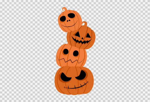 Halloween Party Pile Pumpkins Isolated Png Transparent Blank Space Text — Stock Vector