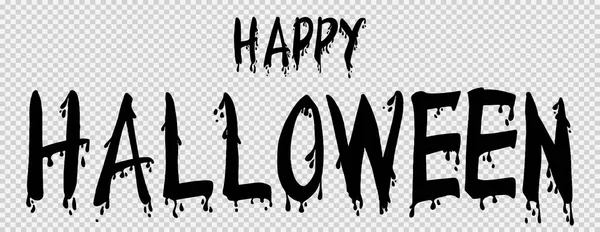 Glad Halloween Text Banner Med Ljus Droppar Stil Isolerad Png — Stock vektor