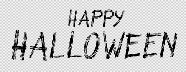 Happy Halloween Text Banner Brush Style Isolated Png Transparent Background — стоковый вектор