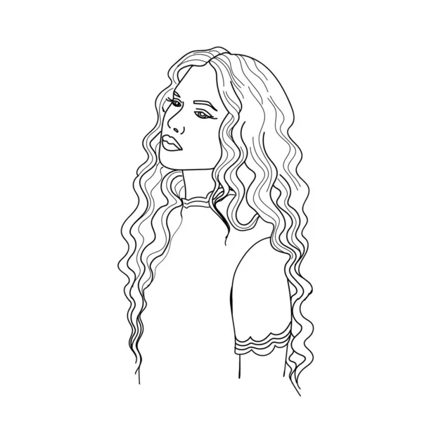 Портрет Красивих Дівчат Довгим Волоссям Молода Красива Дівчина Елегантною Зачіскою — стоковий вектор