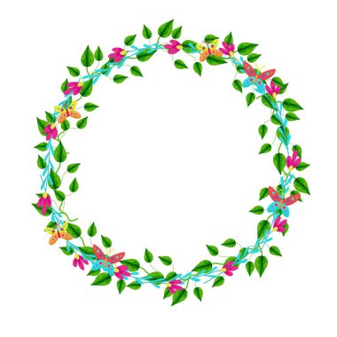 Kelebeklerle süslenmiş yuvarlak papatyalar..