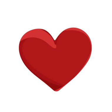 Red heart, symbol of love, vector flat icon in the shape of a heart with diamond-shaped faces, Valentines Day, print for T shirts and clothes