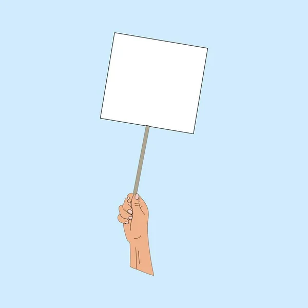 Main tenant une affiche, illustration vectorielle du dessin à la main — Image vectorielle
