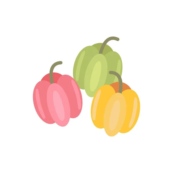 Illustratieset van Bulgaarse peper, herfstgroenten — Stockvector