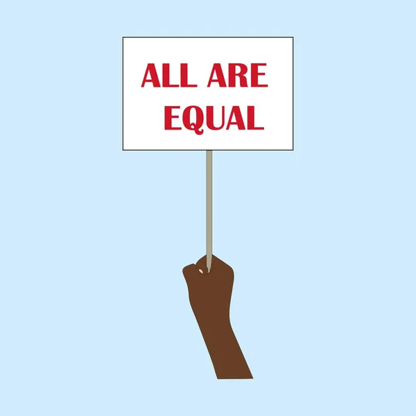 Manifesto con slogan contro il razzismo, illustrazione vettoriale del disegno a mano — Vettoriale Stock