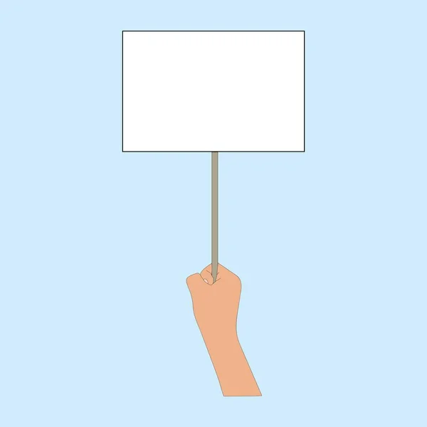 Main tenant une affiche, illustration vectorielle du dessin à la main — Image vectorielle