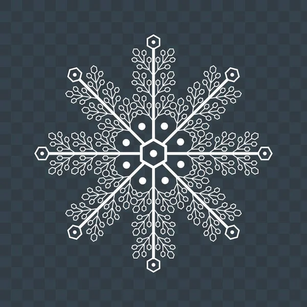 Kar tanesi kar yağışı simgesi, şeffaf arkaplan vektörü illüstrasyonunda beyaz kar kristali, Kış Noel elementi.