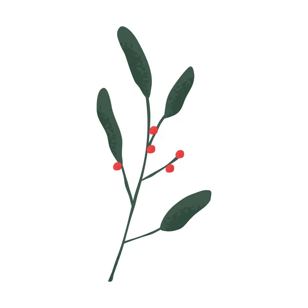 Зимний Праздничный Сезон Декоративные Листья Падуба Ветви Красными Ягодами Вечнозеленые — стоковый вектор