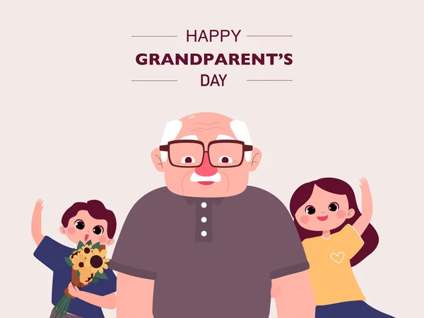 Ευτυχισμένοι Παππούδες Ημέρα Φόντο Φυλλάδιο Αφίσα Banner Σχεδιασμός Concept Ευτυχισμένος Εικονογράφηση Αρχείου