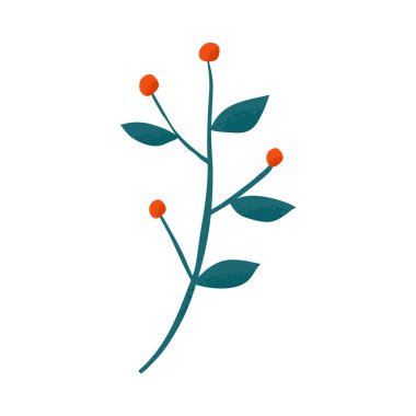 El çizimi Kış Ormanı düz vektör illüstrasyonu. Yeni yıl ve kış tatilleri için kış tasarım unsuru koleksiyonu.