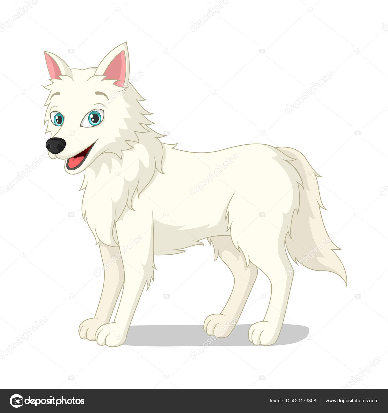 Vetor de desenho de lobo em fundo branco. ilustração em vetor em