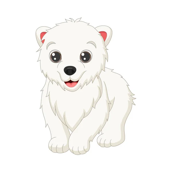 Ilustración Vectorial Dibujos Animados Lindo Bebé Oso Polar Caminando — Vector de stock