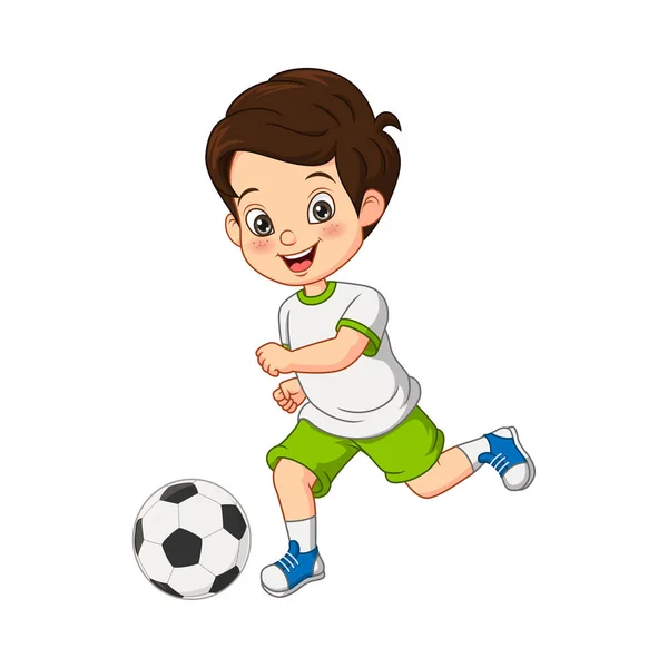 Menino Jogando Futebol Desenho Animado Personagem Adesivo Ilustração imagem  vetorial de blueringmedia© 510819984