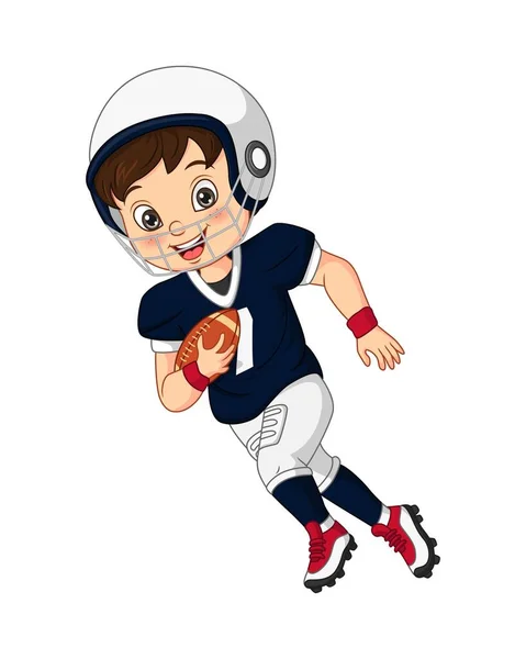 Εικονογράφηση Διάνυσμα Του Cartoon Μικρό Αγόρι Παίζει Ράγκμπι — Διανυσματικό Αρχείο