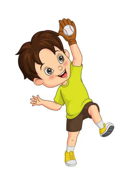 Vector Illustration of Kid Boy Baseball Player throwing the ball Stock  Vector
