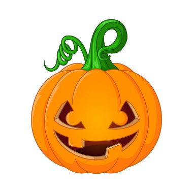 Beyaz arka planda korkunç bir yüzü olan Cadılar Bayramı Karikatürü 'nün temsili çizimi