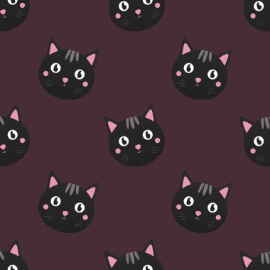 Kedili çocuklar için şirin desen