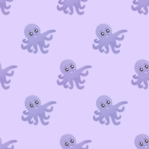 Schattig Patroon Met Blauwe Octopussen — Stockfoto