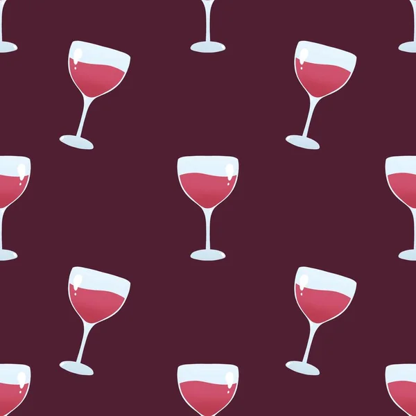 Muster Mit Gläsern Mit Wein — Stockfoto