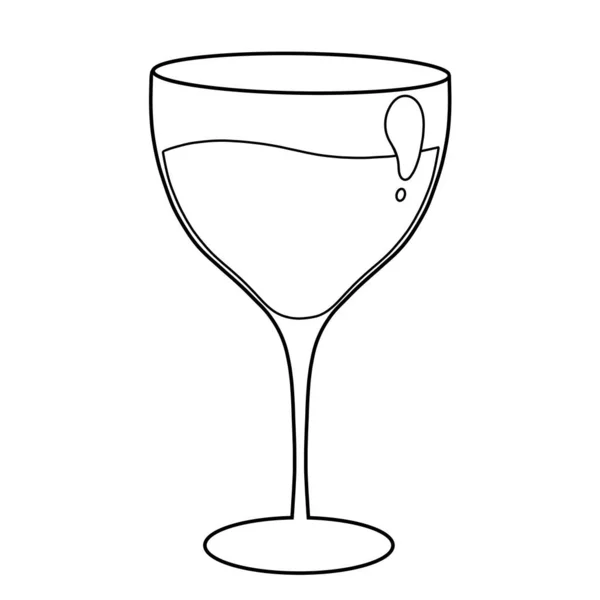 Coloring Page Glass Wine — Stock Photo, Image
