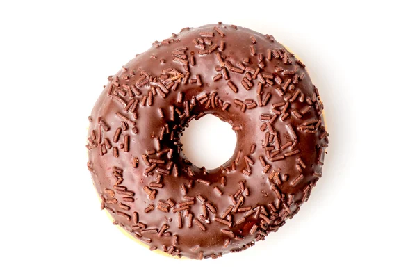 Chocolade donut geïsoleerd — Stockfoto