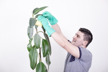 genç adam Temizleme 