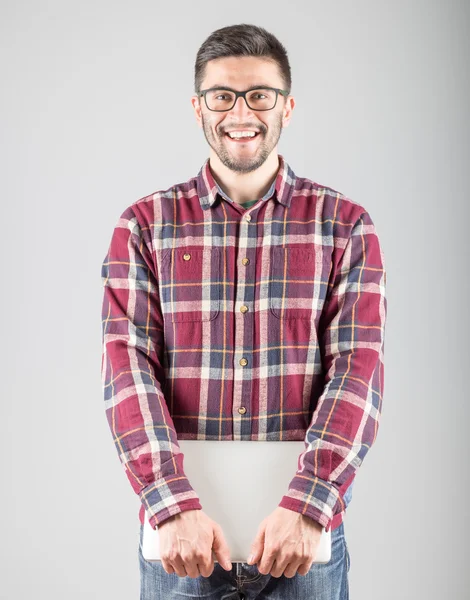 Sakallı adam dizüstü holding