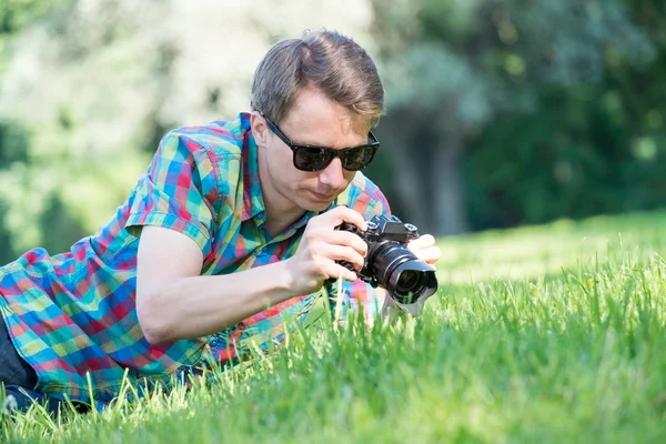 Macro on grass — Stock Photo, Image