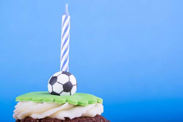 Delicious cupcake on table