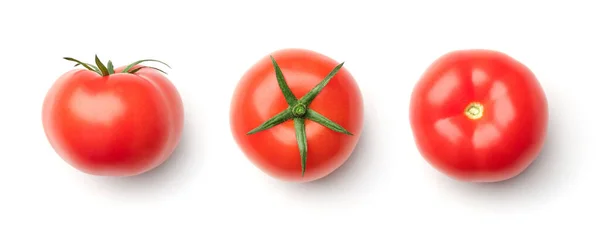 Colección Tomates Rojos Aislados Sobre Fondo Blanco Conjunto Múltiples Imágenes — Foto de Stock