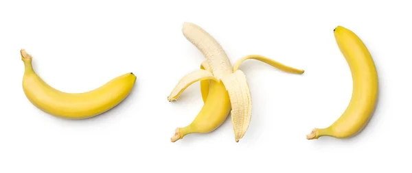 Coleção de bananas isoladas sobre fundo branco — Fotografia de Stock