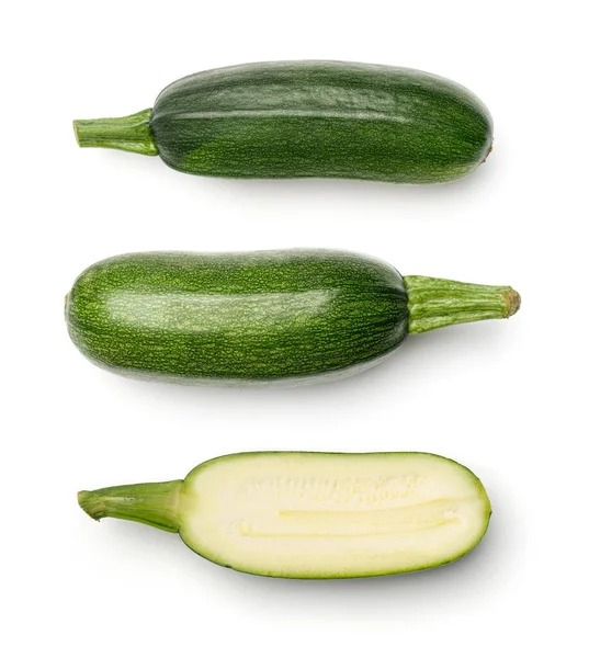 Sammlung von Zucchini isoliert auf weißem Hintergrund — Stockfoto