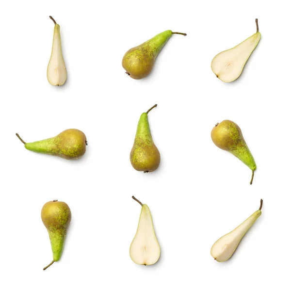 Colección de peras aisladas sobre fondo blanco Imagen De Stock