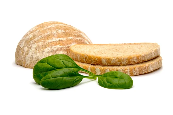 Bread and spinach — Stock Photo, Image