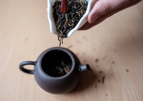 Kahverengi Çin çaydanlık — Stok fotoğraf