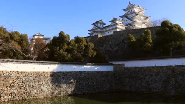 Himeji Castle Ein Japanischer Burgkomplex Auf Einem Hügel Der Stadt — Stockvideo