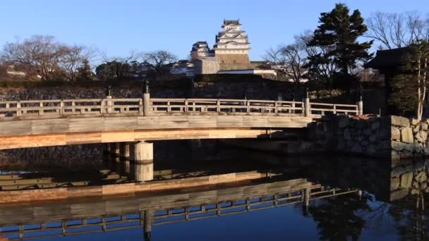 Himeji Castle Ein Japanischer Burgkomplex Auf Einem Hügel Der Stadt — Stockvideo