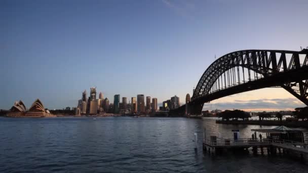 Vista Para Ponte Horizonte Sydney Austrália — Vídeo de Stock
