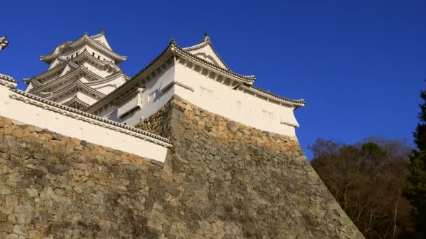 Himeji Castle Ein Japanischer Burgkomplex Auf Einem Hügel Der Stadt — Stockvideo